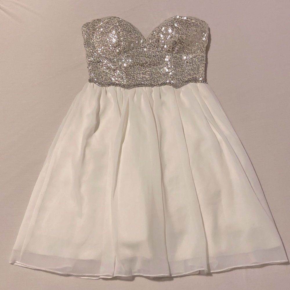 way-in clothing co strapless sequin dress